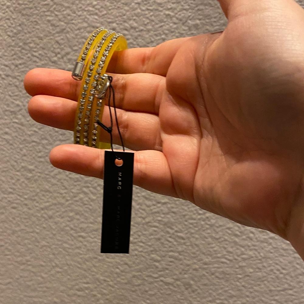 Marc by Marc Jacobs Yellow and Silver Rhinestone Bracelet